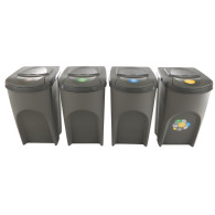Set med korgar för sortering Sortibox 4x35L grå