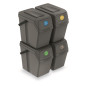 Set med korgar för sortering Sortibox 4x25L grå ISWB25S4