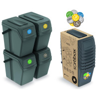 Set med korgar för sortering Sortibox 4x25L grå ISWB25S4