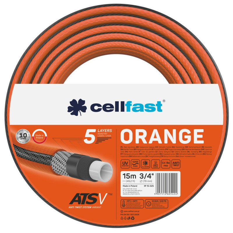 Trädgårdsslang Cellfast Orange ATSV 3/4' 15m