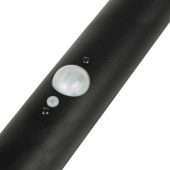 Solcellslampa LED Maclean med sensor, 3 lägen, uppladdningsbar, Li-ion 18650, IP44, 3,7V, 1200 mAh, Svart, MCE465 B