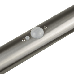 Solcellslampa LED Maclean med sensor, 3 lägen, uppladdningsbar, Li-ion 18650, IP44, 3,7V, 1200 mAh, Matt krom, MCE465 C/M
