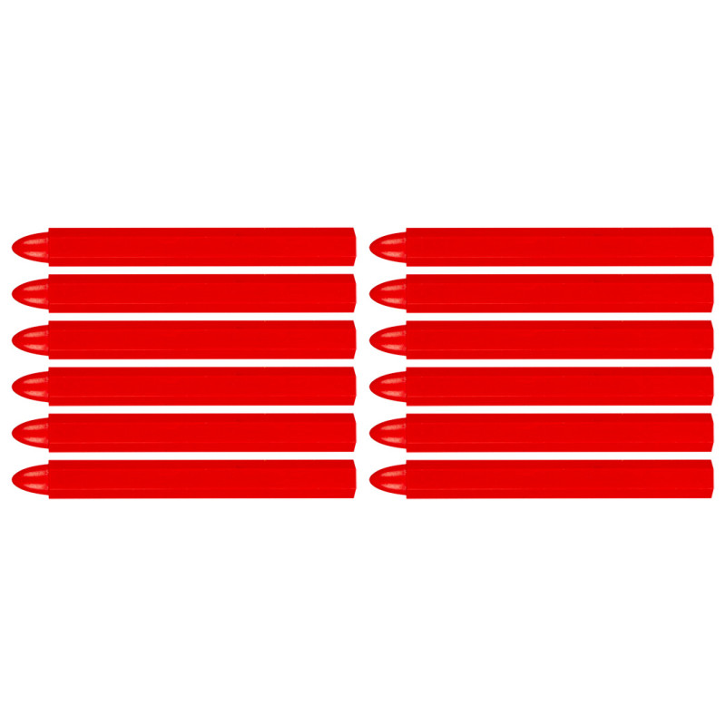 Teknisk krita för märkning, röd, 12 stycken