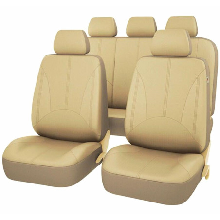 AG338F Sitsöverdrag i konstläder beige