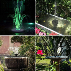 ZD70G Solcellsdriven pump för vattenfontän med RGB