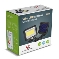 Solcellsdrevet LED-strålkastare med rörelsesensor från Maclean, IP44, 5W, 400lm, 6000K, litiumbatteri 1300 mAh, 5,5V DC MCE438