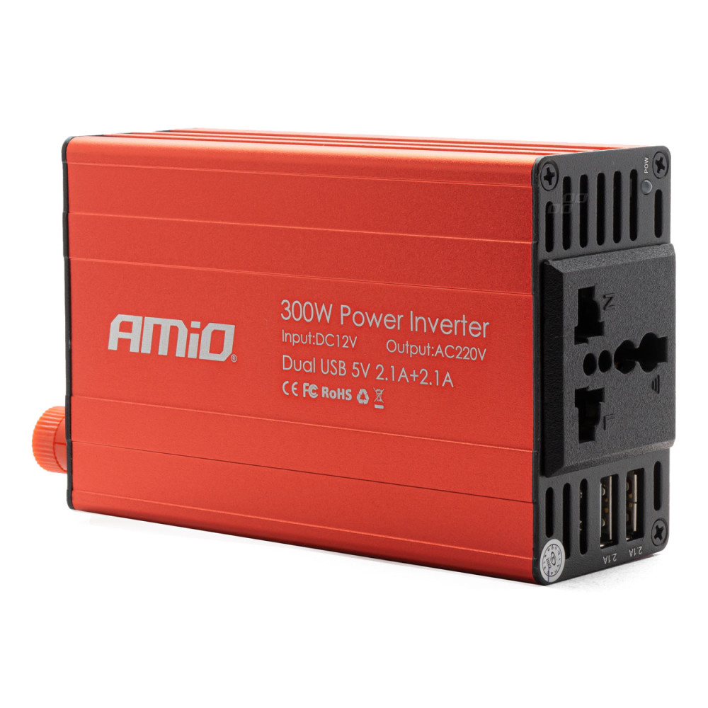 Spänningsomvandlare 12v/220v 300w/600w 2xusb pi03 amio-02470 Spänningsomvandlare 12v/220v 300w/600w 2xusb pi03 amio-02470