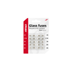 Säkringar glas mini 20 mm 10 st. set amio-02394