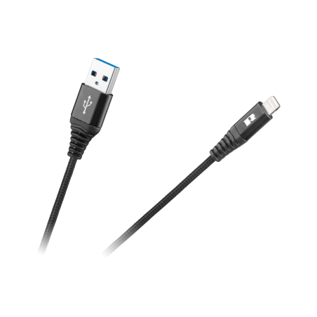 USB - Lightning REBEL kabel 100 cm svart