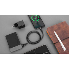 USB - Lightning REBEL kabel 100 cm svart