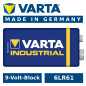 1x Batteri R9V R-9 6LR61 9V R-9 alkalisk Varta Industrial