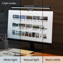 LED-ljuslist för dator/skärm, justerbar Maclean, 3 ljusfärger, ljusstyrkereglering, USB Type-C, 5V, MCE620 | HandlaSmidigt.se