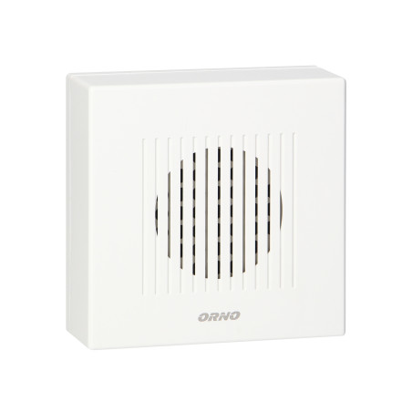 Ringil Mini AC, 230V, vit, enkelton elektronisk trådbunden dörrklocka.