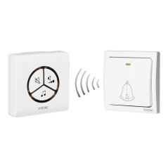 Trådlös dörrklocka WAYO AC, nätverksansluten, batterifri knapp, inlärningssystem, 25 ljud, 80m | HandlaSmidigt.se