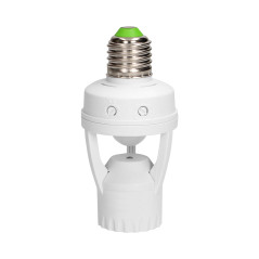 Sockel för lampa med rörelsesensor, 360 grader, IP20, E27-gänga, 1x60W | HandlaSmidigt.se