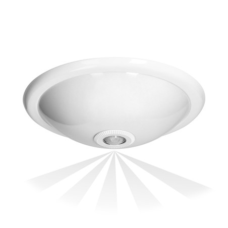 ROVO PC, takfönsterbelysning med 360 graders rörelsesensor, 2x40W, E27, IP20, mjölkfärgad polykarbonat