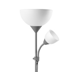 Golvlampa URLAR, 175 cm, max 25W E27, max 25W E14, grå | HandlaSmidigt.se