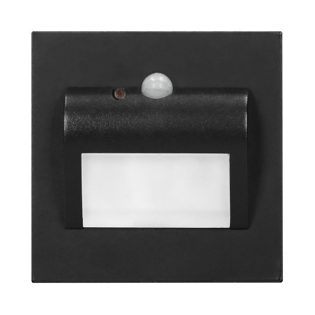 DRACO LED NY 1,5W, infälld trappbelysning, 12VDC, 30lm, 6000K, svart, rörelse- och skymningssensor