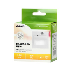 DRACO LED NY 1,5W, infälld trappbelysning, 12VDC, 30lm, 6000K, vit, rörelse- och skymningssensor | HandlaSmidigt.se