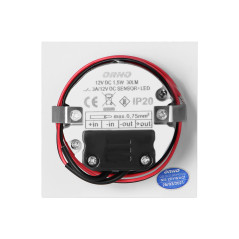 DRACO LED NY 1,5W, infälld trappbelysning, 12VDC, 30lm, 6000K, vit, rörelse- och skymningssensor | HandlaSmidigt.se