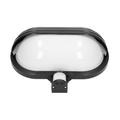 MUSAM, trädgårdsbelysning med rörelsesensor 180°, 1x60W, E27, IP44, med skärm, plast, svart | HandlaSmidigt.se