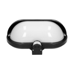 MUSAM, trädgårdsbelysning med rörelsesensor 180°, 1x60W, E27, IP44, med skärm, plast, svart | HandlaSmidigt.se