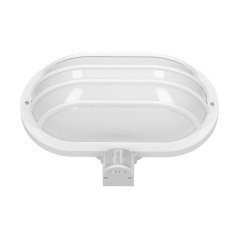 LASO, trädgårdsbelysning med rörelsesensor 180°, 1x60W, E27, IP44, plast, vit | HandlaSmidigt.se
