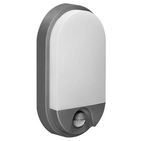NEFRYT LED 10W, trädgårdsarmatur med rörelsesensor, 800lm, IP54, 4000K, grå