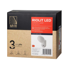 RIOLIT LED 15W, trädgårdslampa med rörelsesensor, 1100lm, IP65, 4000K, vit | HandlaSmidigt.se