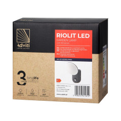 RIOLIT LED 15W, trädgårdslampa med rörelsesensor, 1100lm, IP65, 4000K, grå | HandlaSmidigt.se