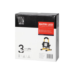 BATRI LED 10W, Arbetsbelysning, bärbar med batteri, 800lm, IP65, 6500K, 2200mAh | HandlaSmidigt.se