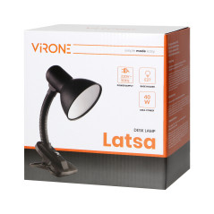 LATSA, skrivbordslampa med klämma, 40W, E27, stål + plast, svart | HandlaSmidigt.se