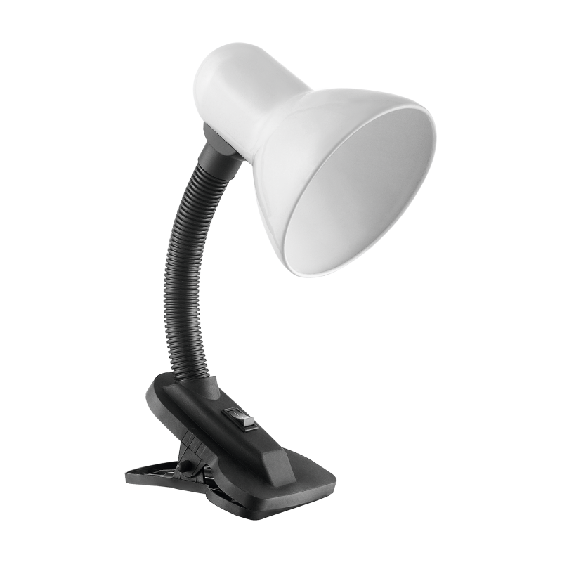 LATSA, skrivbordslampa med klämma, 40W, E27, stål + plast, vit
