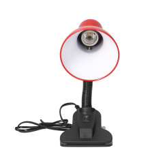 LATSA, skrivbordslampa med klämma, 40W, E27, stål + plast, röd | HandlaSmidigt.se