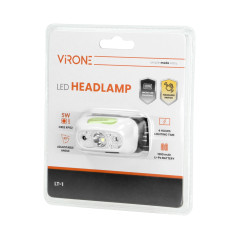 Pannlampa LED 5W, 230lm, 1200mAh Li-ion, rörligt huvud