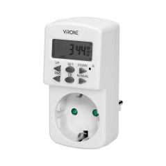Elektronisk tidsprogrammerare, MINI, 1800W, 8A, 10 program, Schuko-version