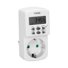 Elektronisk tidsprogrammerare, MINI, 1800W, 8A, 10 program, Schuko-version | HandlaSmidigt.se