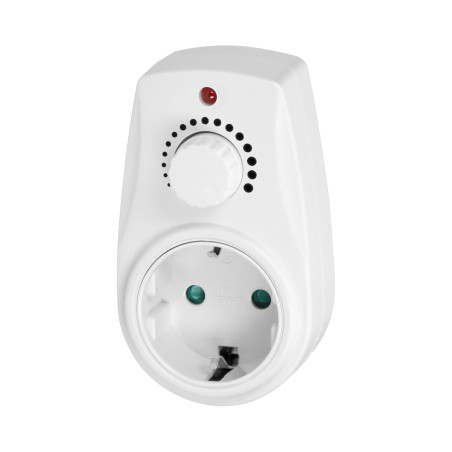Dimmer med extra nätuttag 2P+Z (Schuko), max 280W