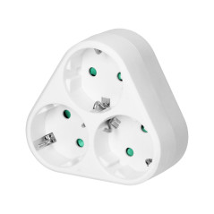 Triangelkontakt 3x2P+Z (Schuko), vit | HandlaSmidigt.se