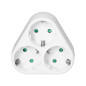 Triangelkontakt 3x2P+Z (Schuko), vit