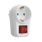 Adapter 1x2P+Z (Schuko) med strömbrytare, vit