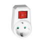 Adapter 1x2P+Z (Schuko) med strömbrytare, vit