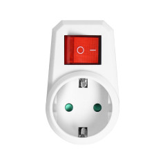 Adapter 1x2P+Z (Schuko) med strömbrytare, vit | HandlaSmidigt.se