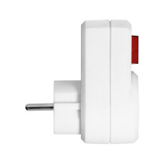 Adapter 1x2P+Z (Schuko) med strömbrytare, vit | HandlaSmidigt.se