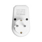 Adapter 1x2P+Z (Schuko) med strömbrytare, vit