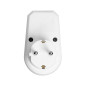 Adapter 1x2P+Z (Schuko) med strömbrytare, vit