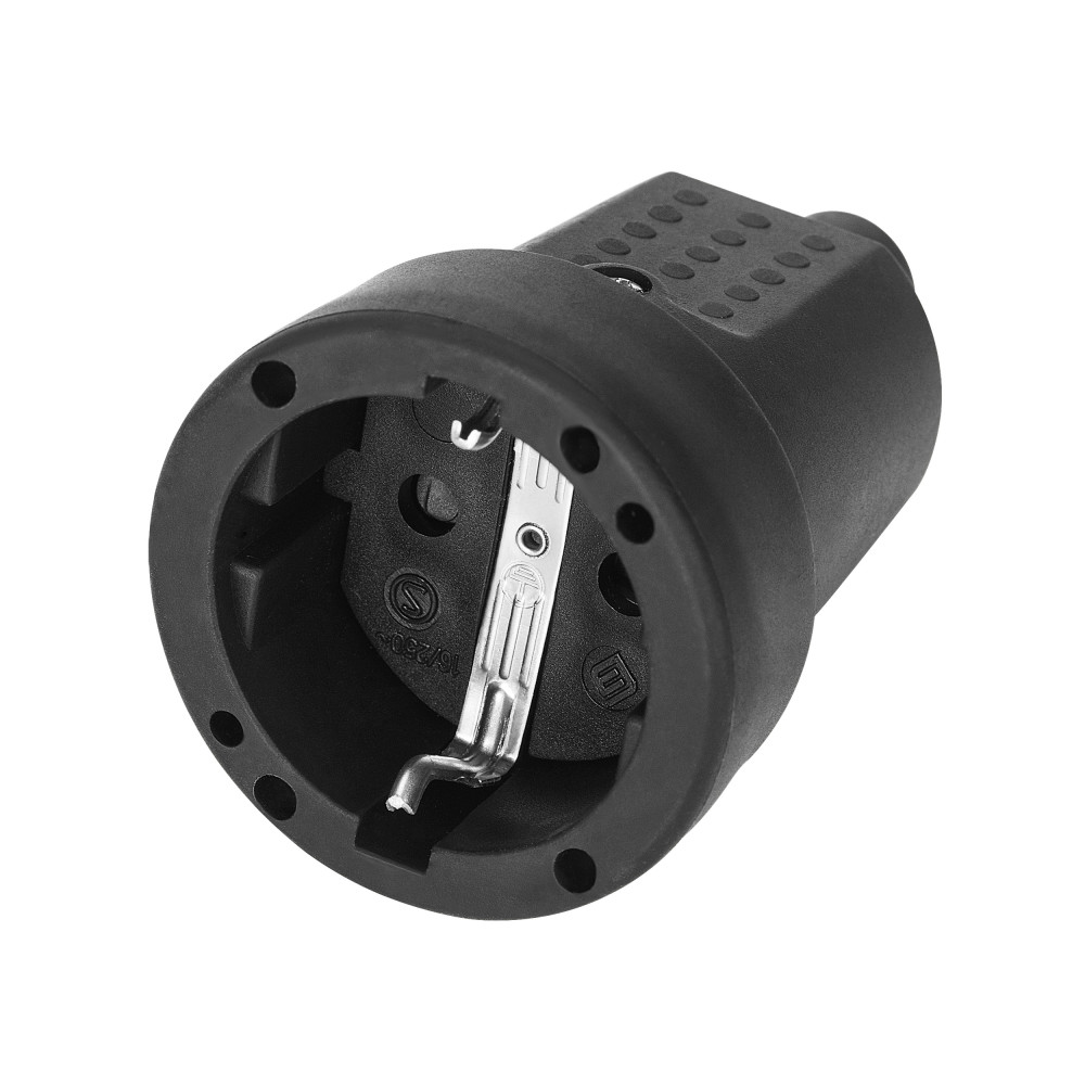 Utomhus Schuko-minikontakt, IP44 med jordning, svart, Schuko-version, 16A, 230V, 25 stycken. Utomhus Schuko-minikontakt, IP44 med jordning, svart, Schuko-version, 16A, 230V, 25 stycken.