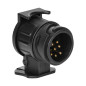 Adapter för släpvagnskontakt 13/7-pin, plast, 12/24V