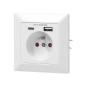 Utomhusuttag enkel 2P+Z, USB-A + USB-C, utgång 5VDC, max 2,8A