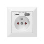 Utomhusuttag enkel 2P+Z, USB-A + USB-C, utgång 5VDC, max 2,8A